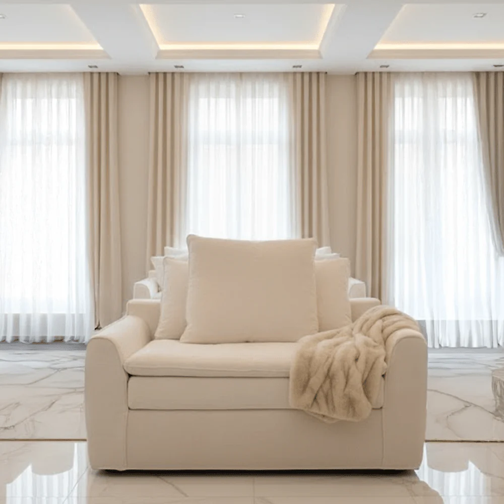 Slumber Ivory Linen Relaxed Armchair