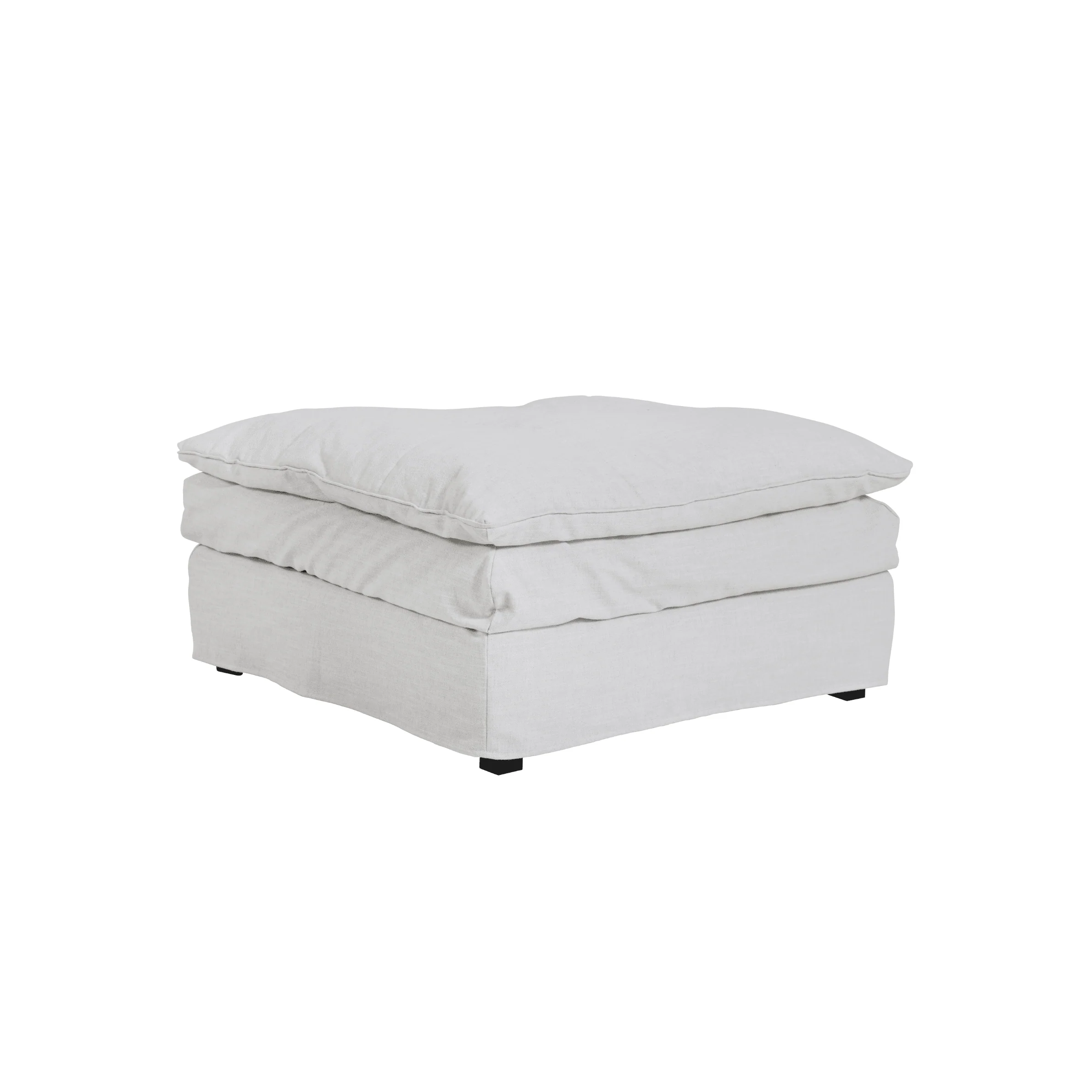 Slumber Ivory Linen Relaxed Footstool - Image 3