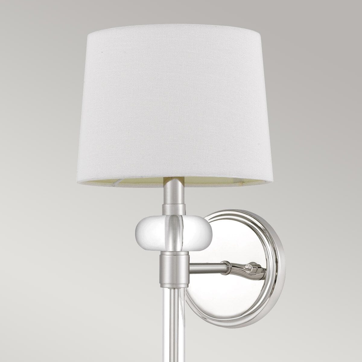 Smithson Chrome & Glass Wall Light with White Shade - Image 3