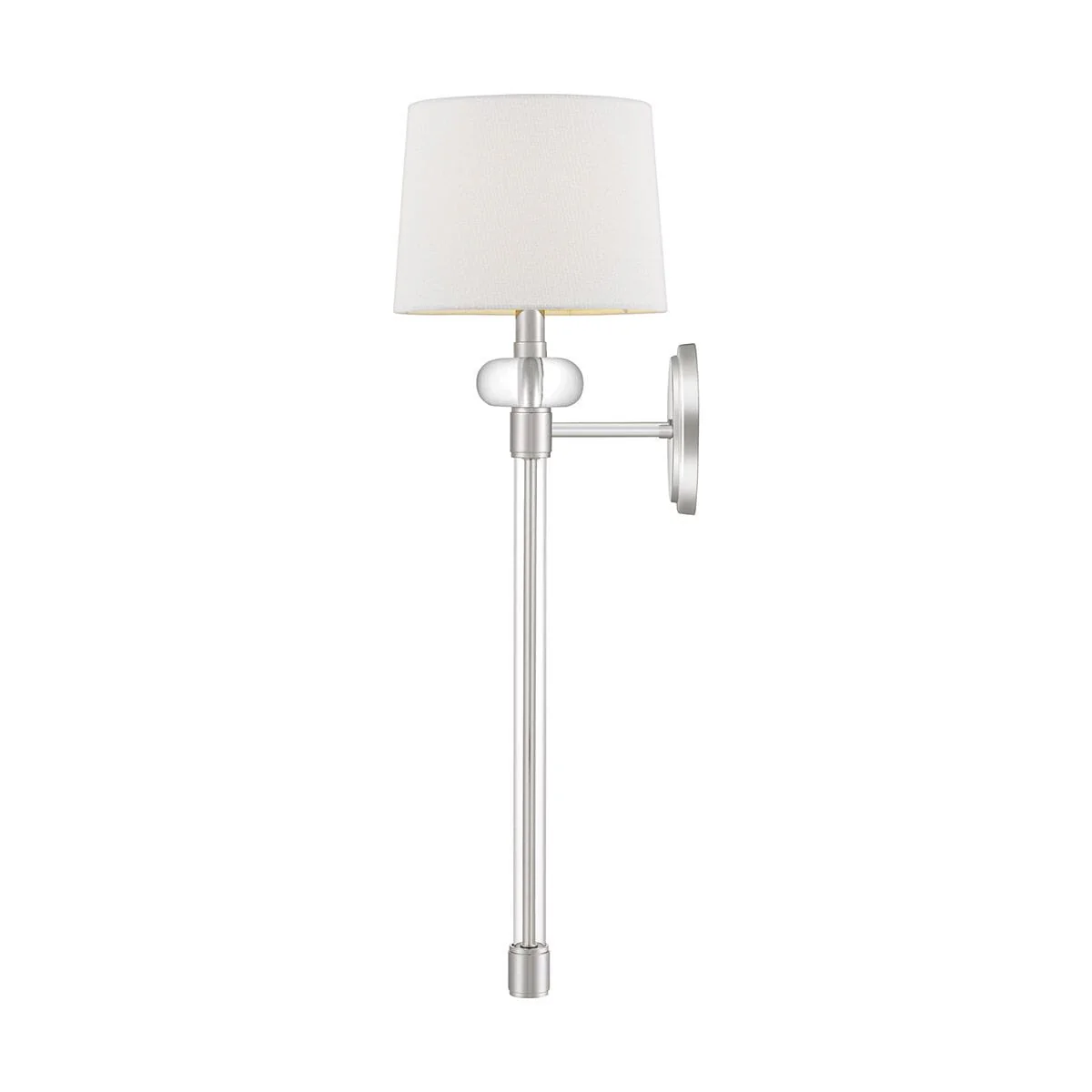 Smithson Chrome & Glass Wall Light with White Shade - Image 4