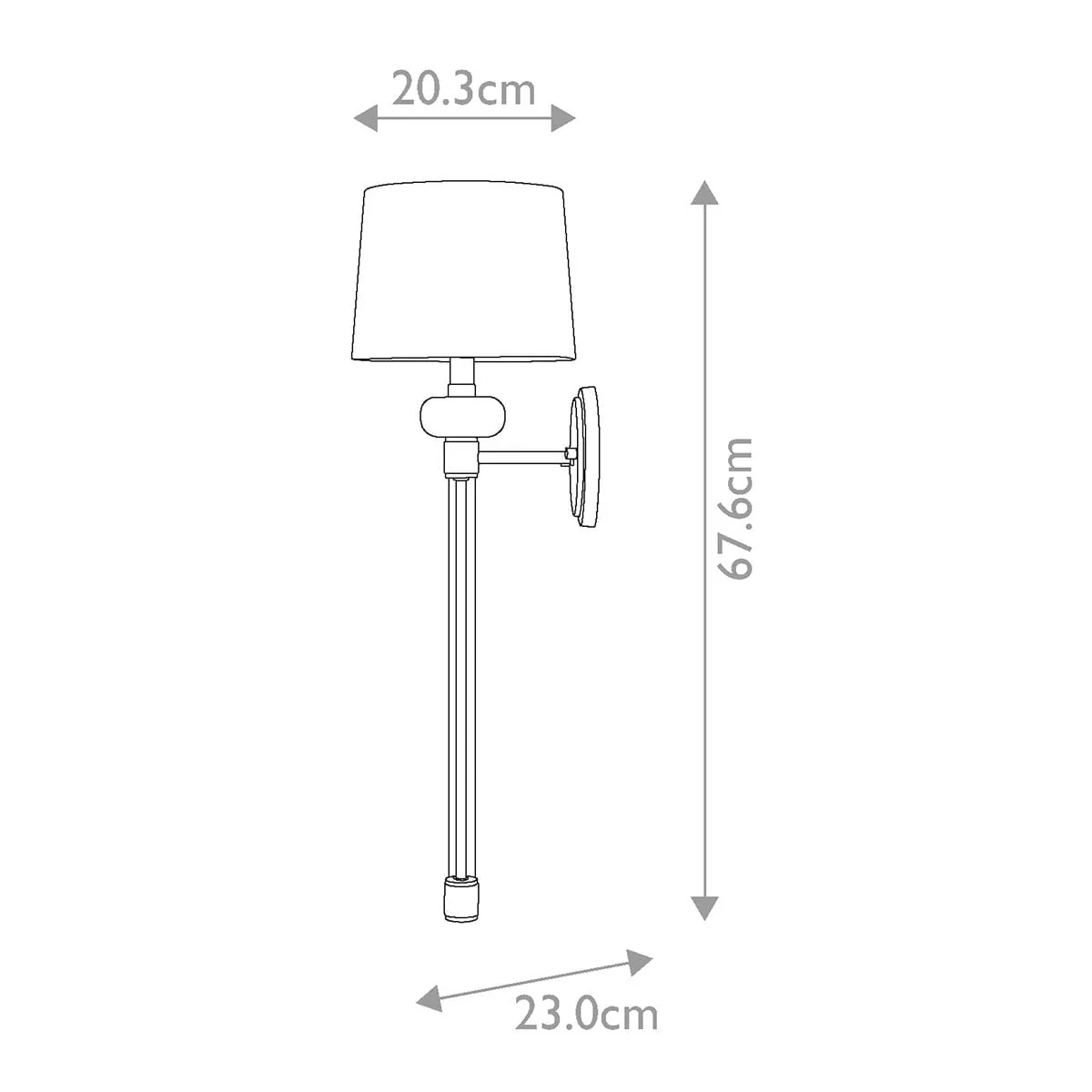 Smithson Chrome & Glass Wall Light with White Shade - Image 5