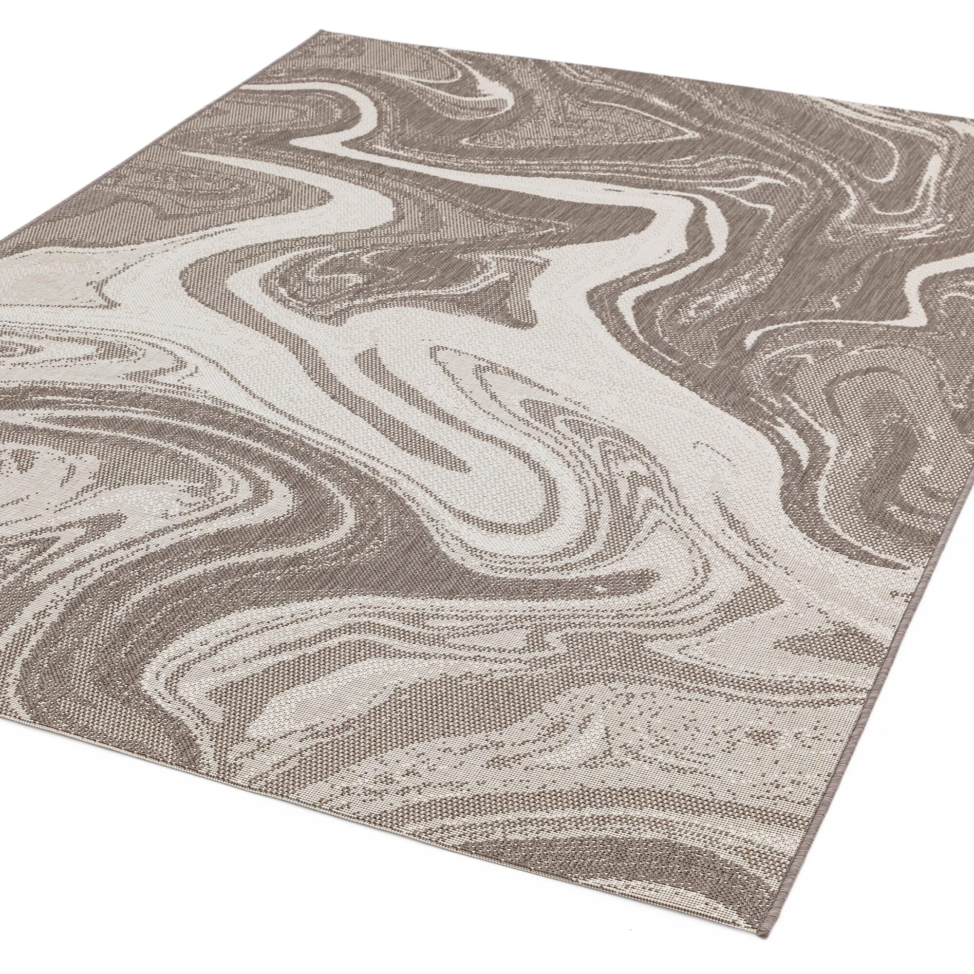 Soller Grey Marble Pattern Indoor Outdoor Rug - Image 4