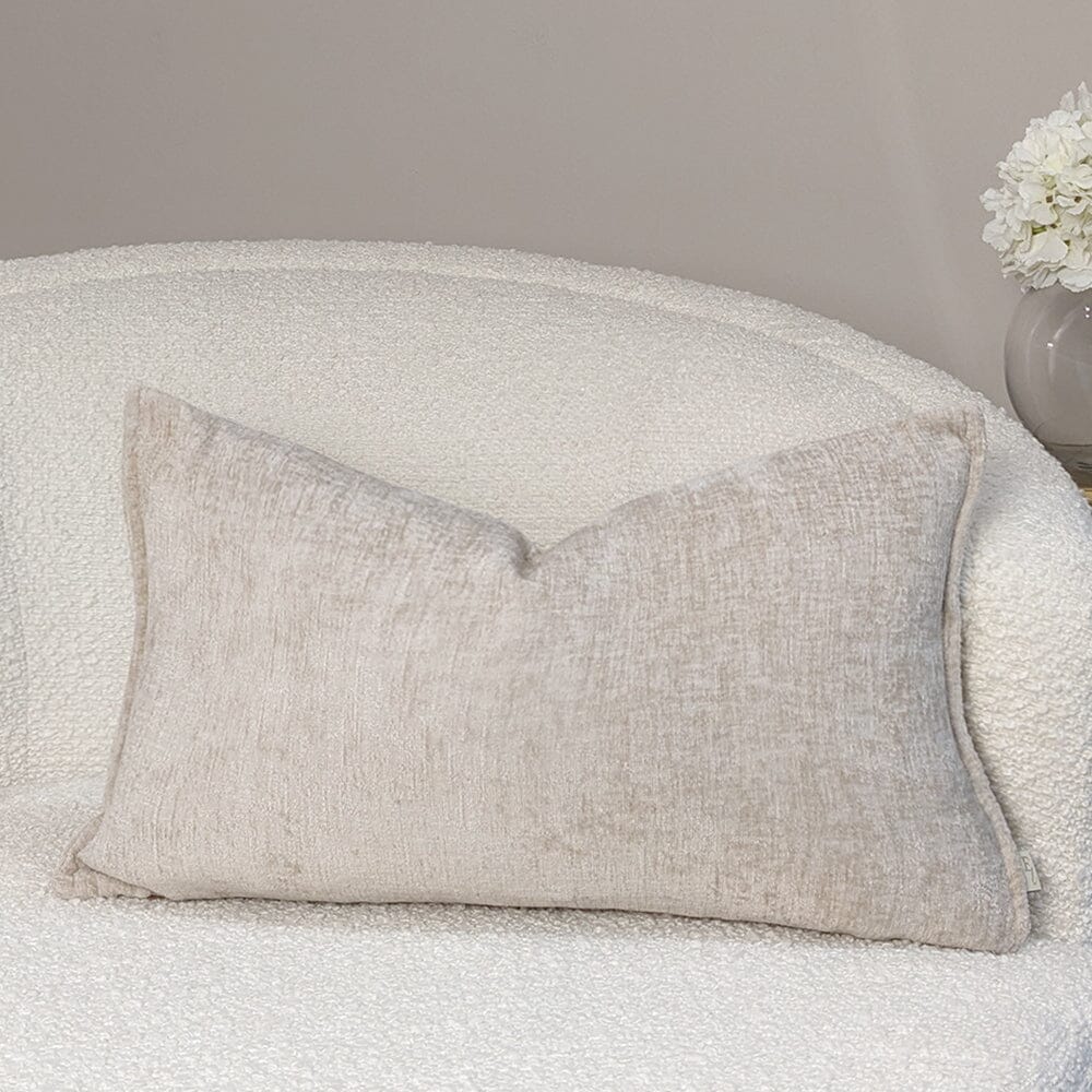 Souffle Cream Woven Cushion with Oxford Border - 30x50cm