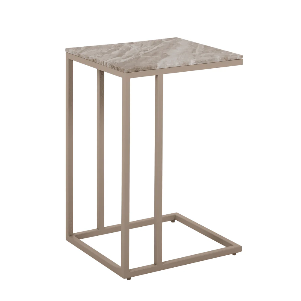 Sylvaine Taupe & Marble Sofa Table - Image 2