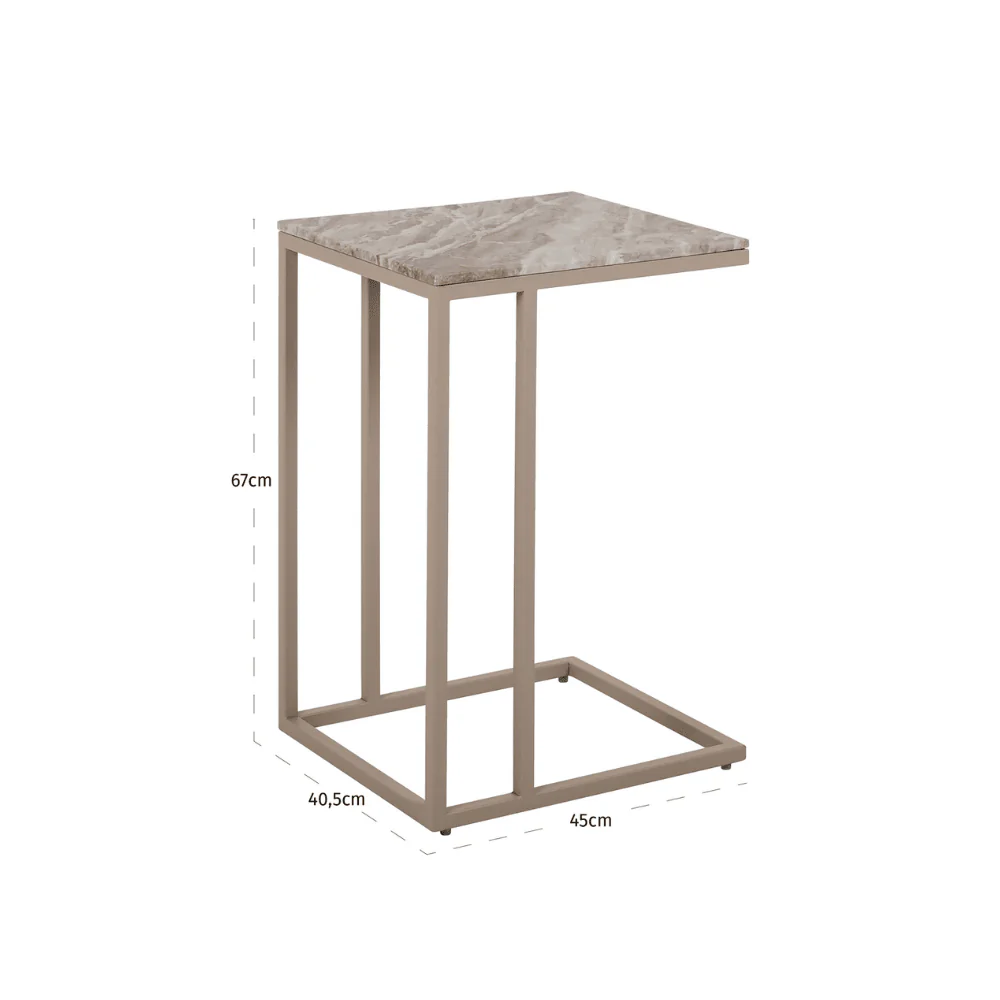 Sylvaine Taupe & Marble Sofa Table - Image 5