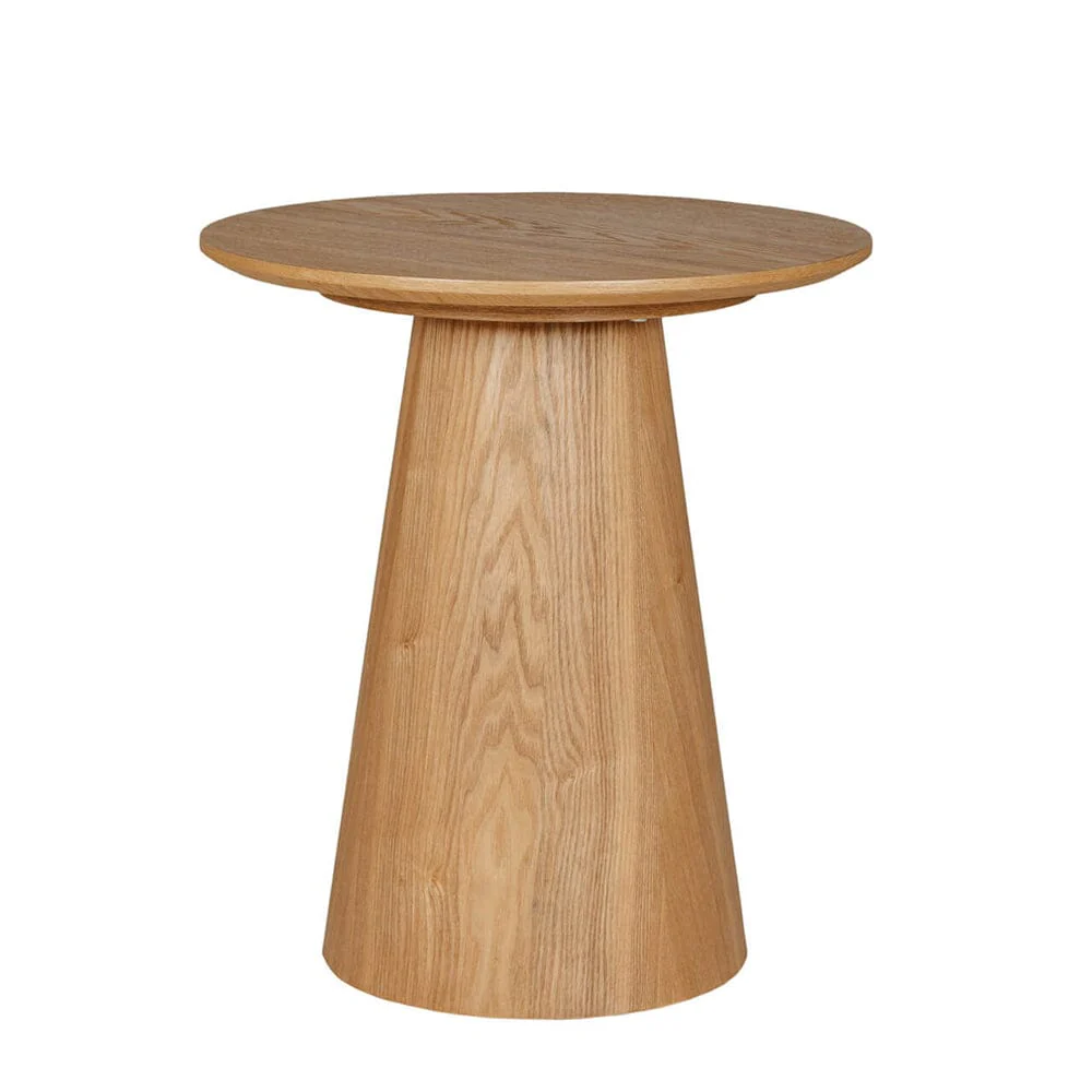 Tessa Oak Veneer Round Side Table - Image 2