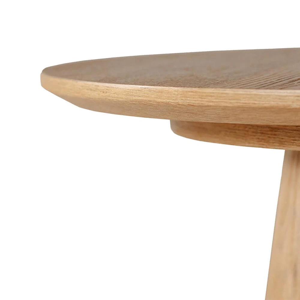 Tessa Oak Veneer Round Side Table - Image 3