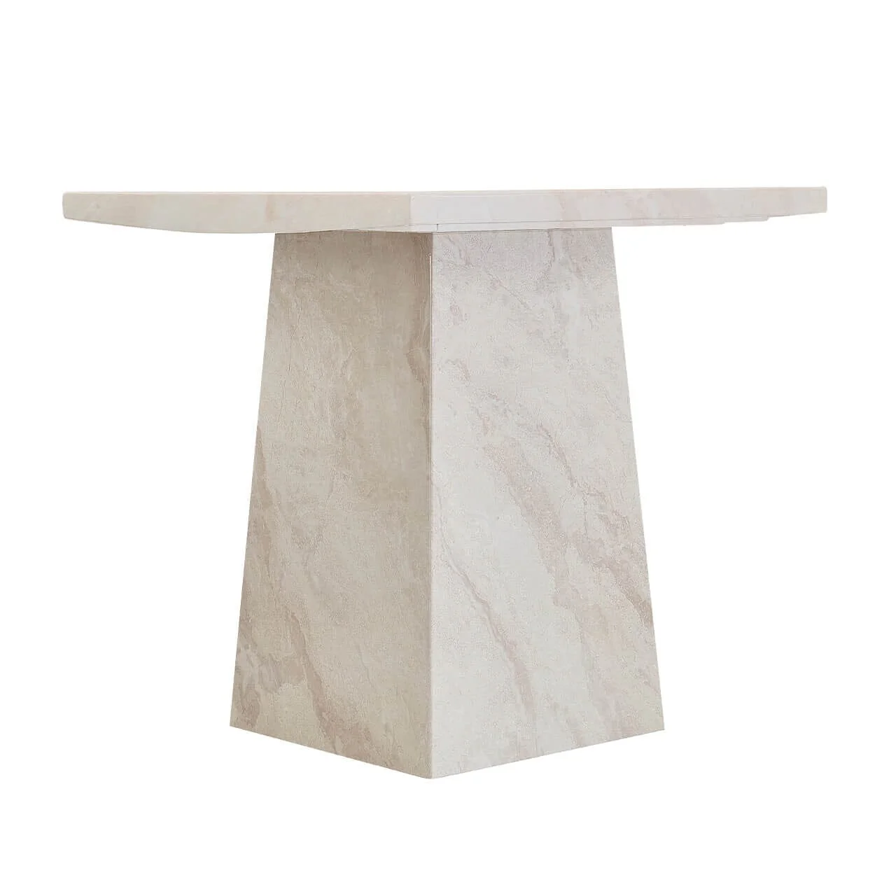 Travara Taupe & Cream Marble Side Table - Image 3