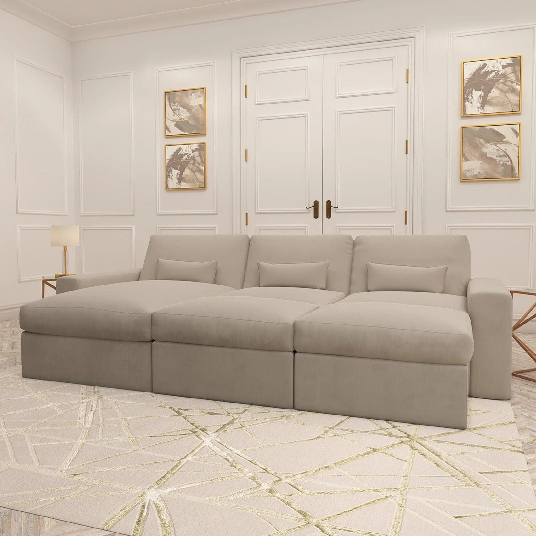 Tribeca Mink Velvet Sofa Range - Image 15