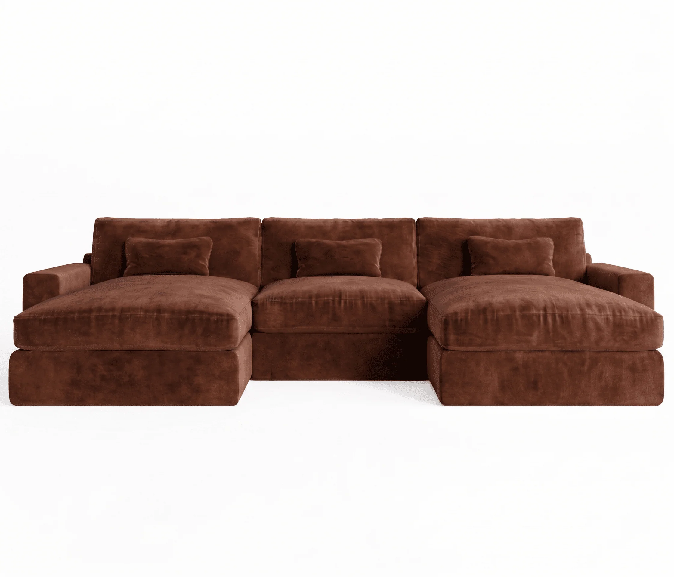 Tribeca Rust Velvet Large U Shape Sofa - Image 2