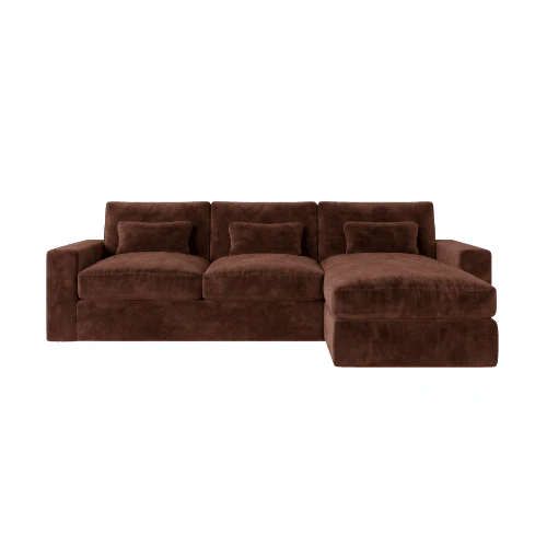 Tribeca Rust Velvet Medium Right Hand Facing Chaise End Sofa - Image 2