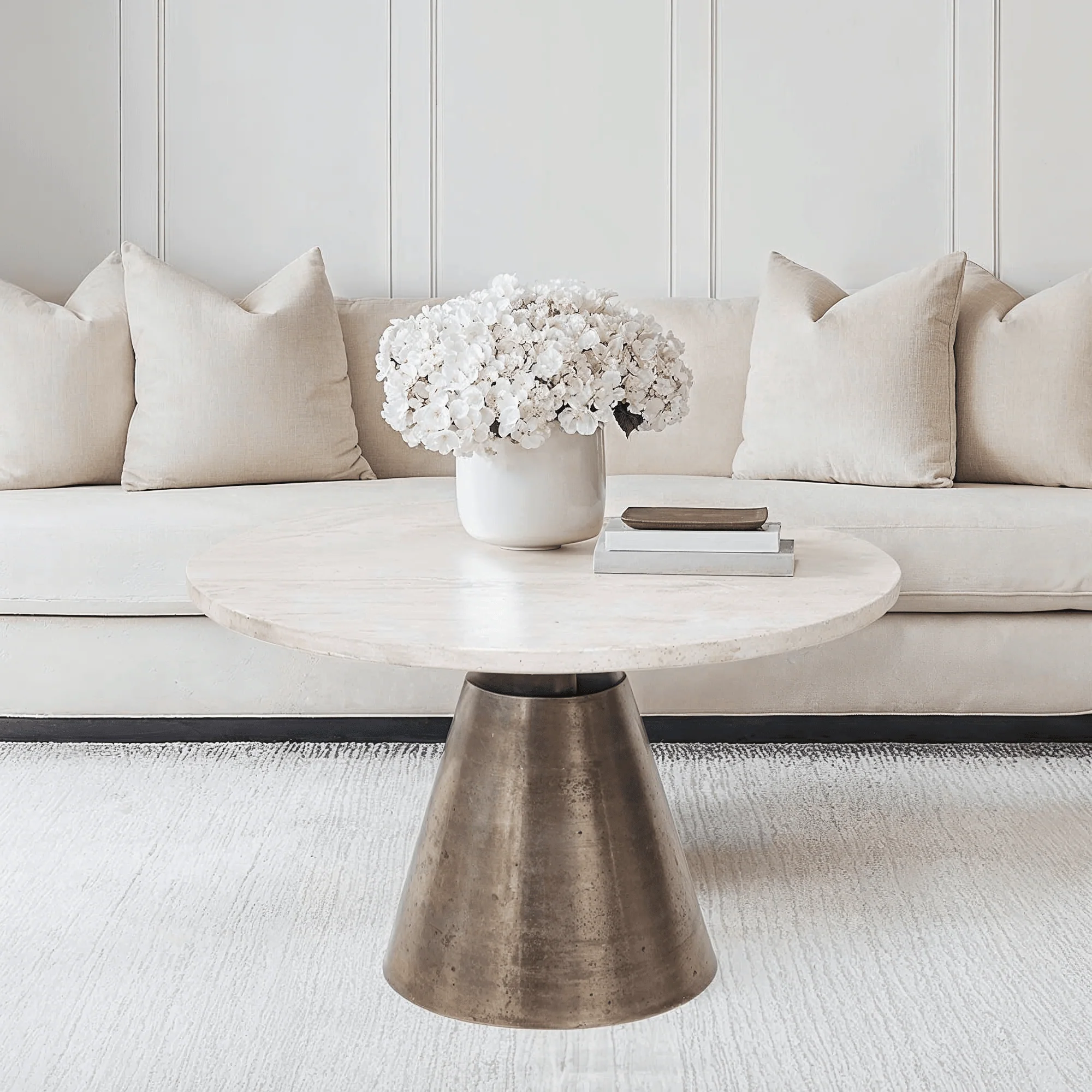 Valiona Medium Gold & Marble Coffee Table