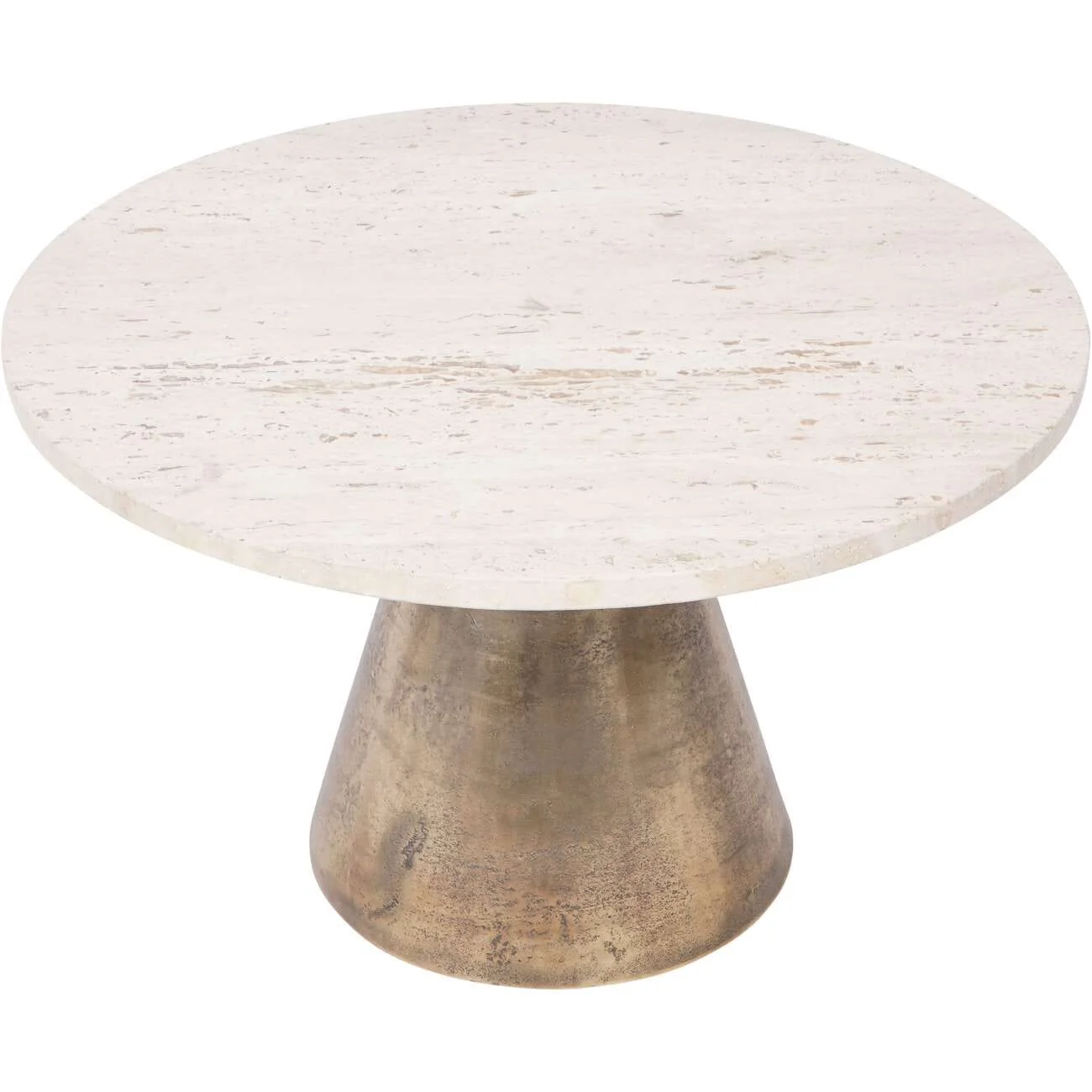 Valiona Medium Gold & Marble Coffee Table - Image 2