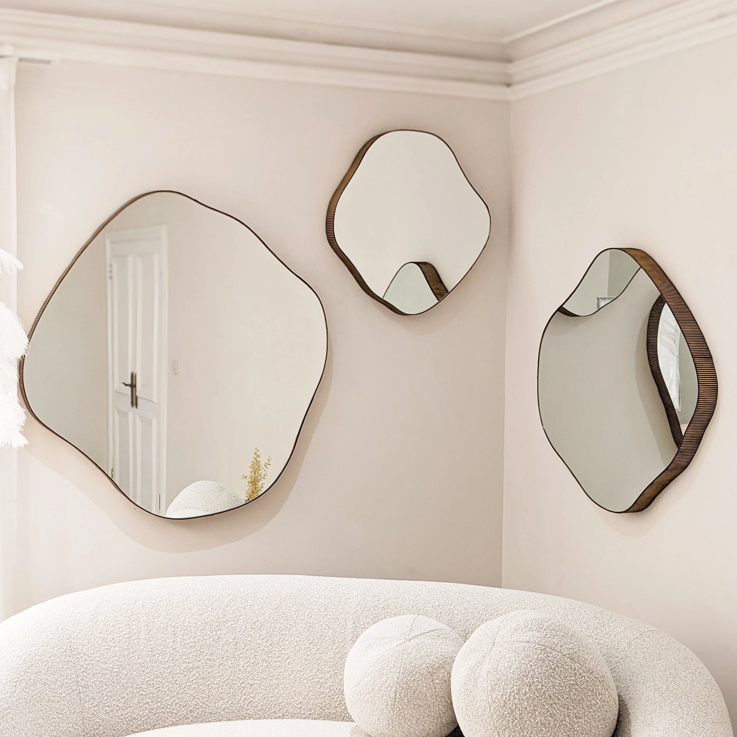Valore Small Bronze Abstract Wall Mirror - Image 3