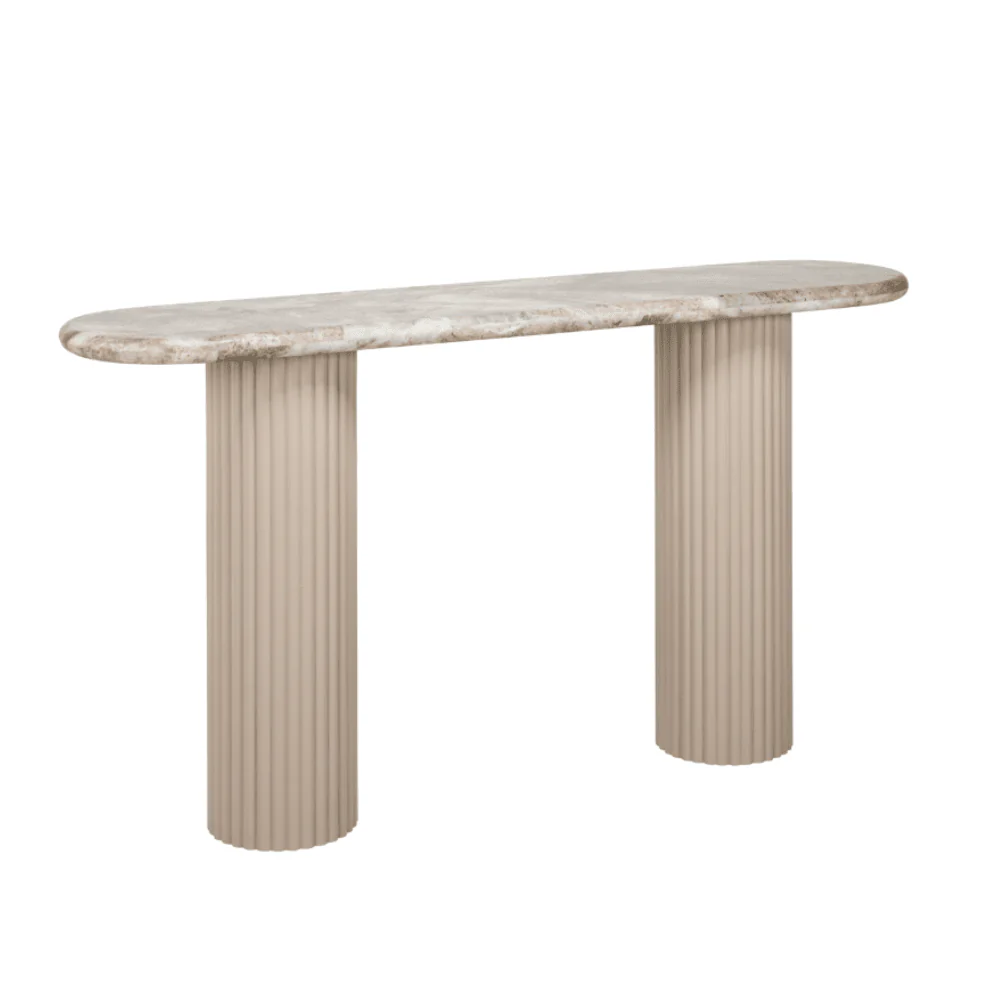 Verinne Oval Marble Top Console Table - Image 2