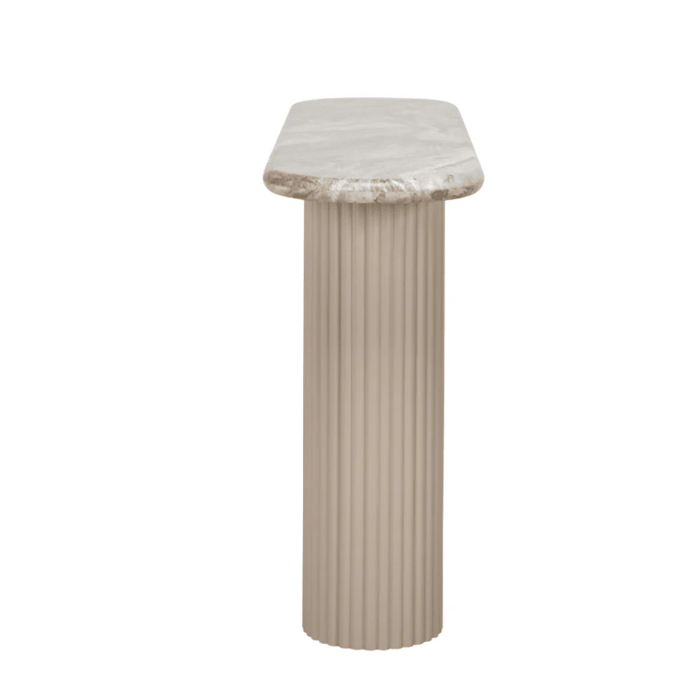 Verinne Oval Marble Top Console Table - Image 3