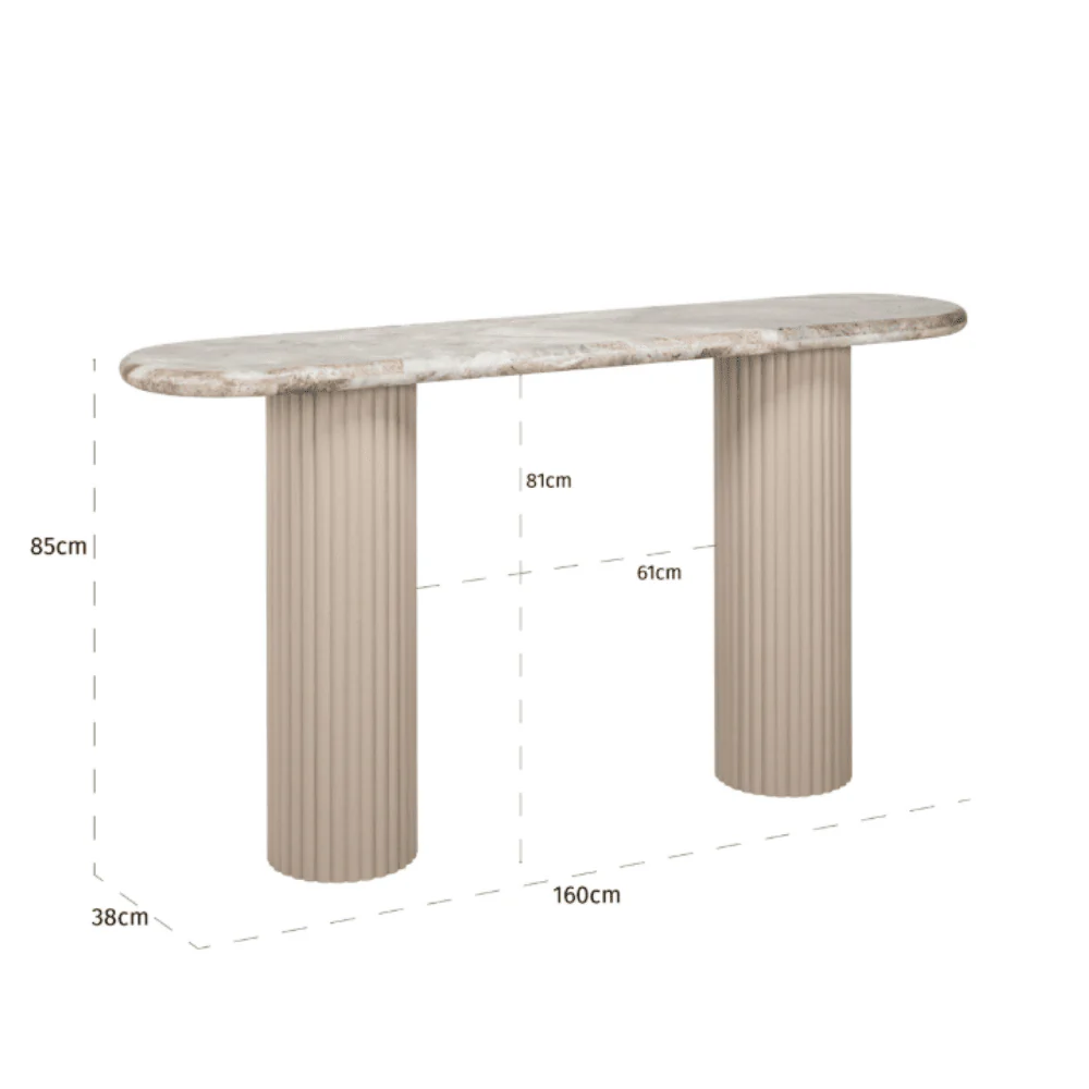 Verinne Oval Marble Top Console Table - Image 5