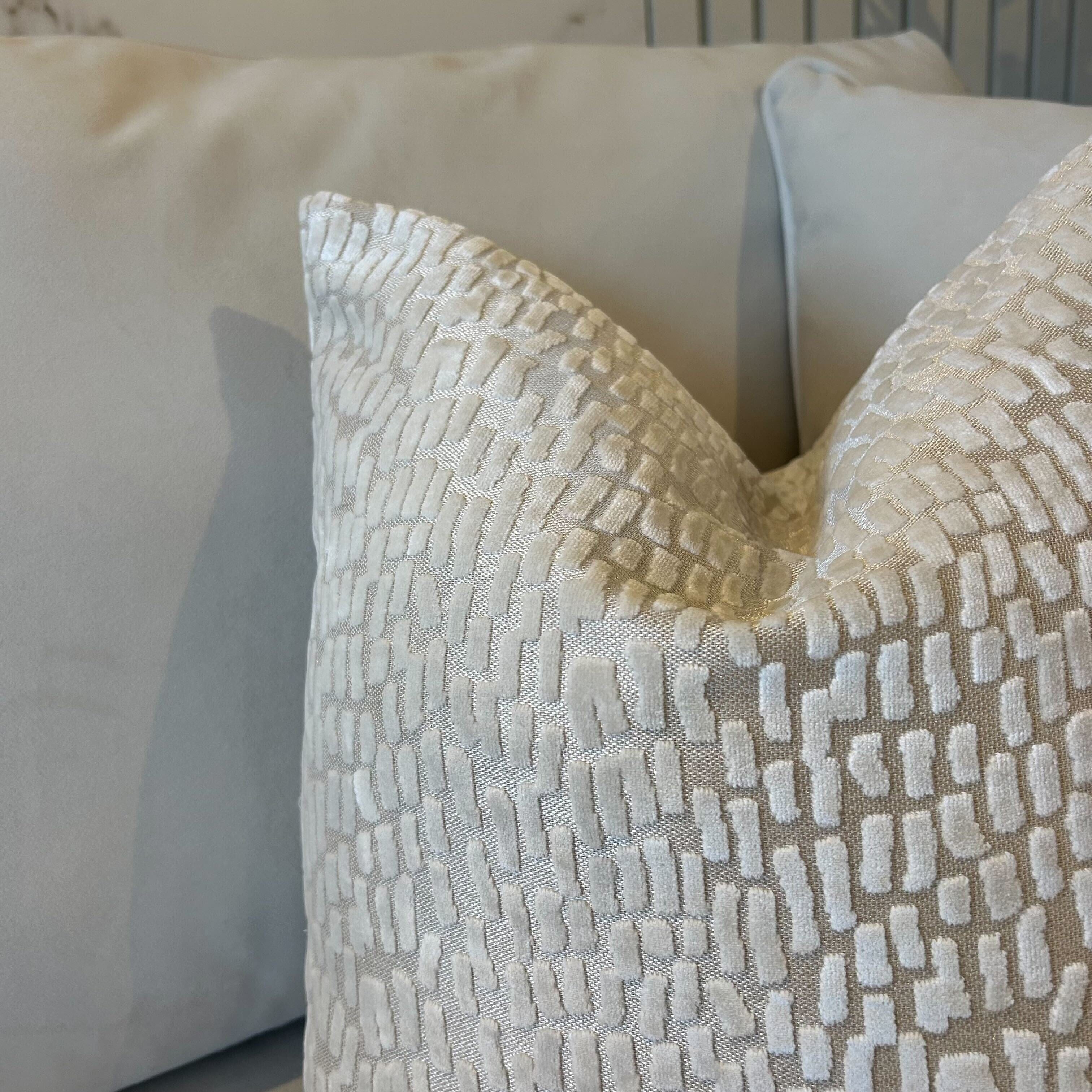 Verona Ivory Metallic Textured Cushion - 43x43cm - Image 2