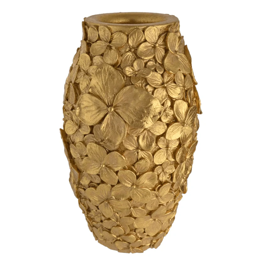 Vespera Gold 3D Flower Statement Vase - Image 2
