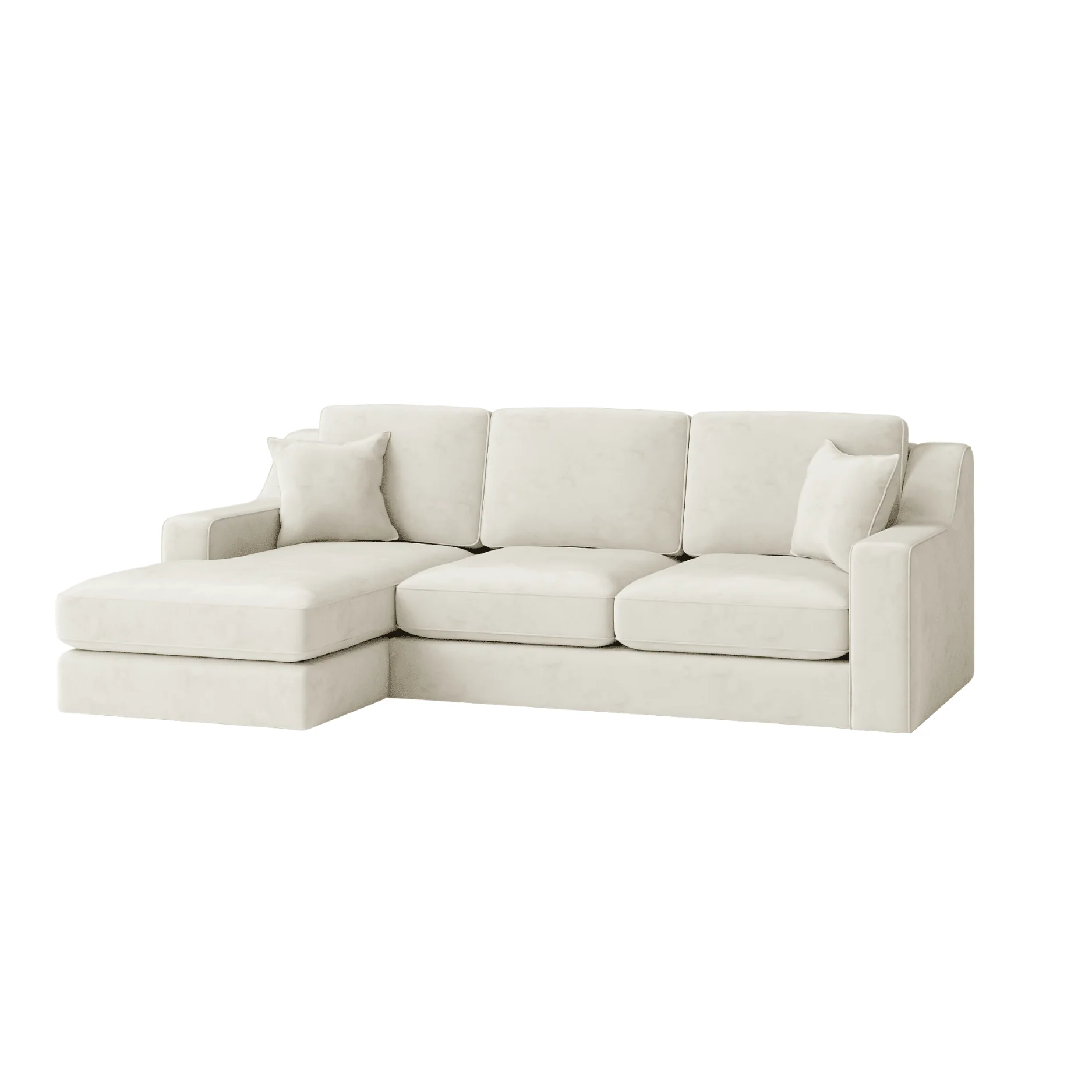 Victoria Cream Velvet Medium Left Hand Facing Chaise End Sofa - Image 3