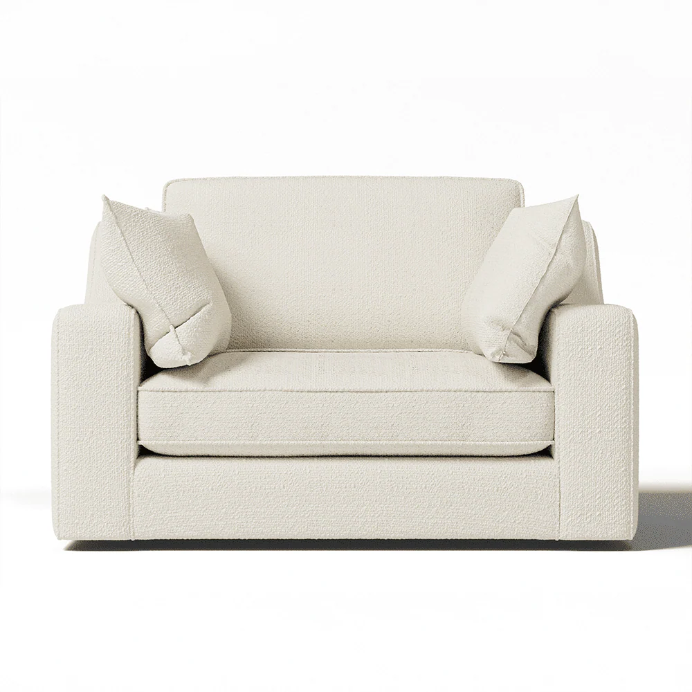 Victoria Ecru Boucle Love Seat - Image 2