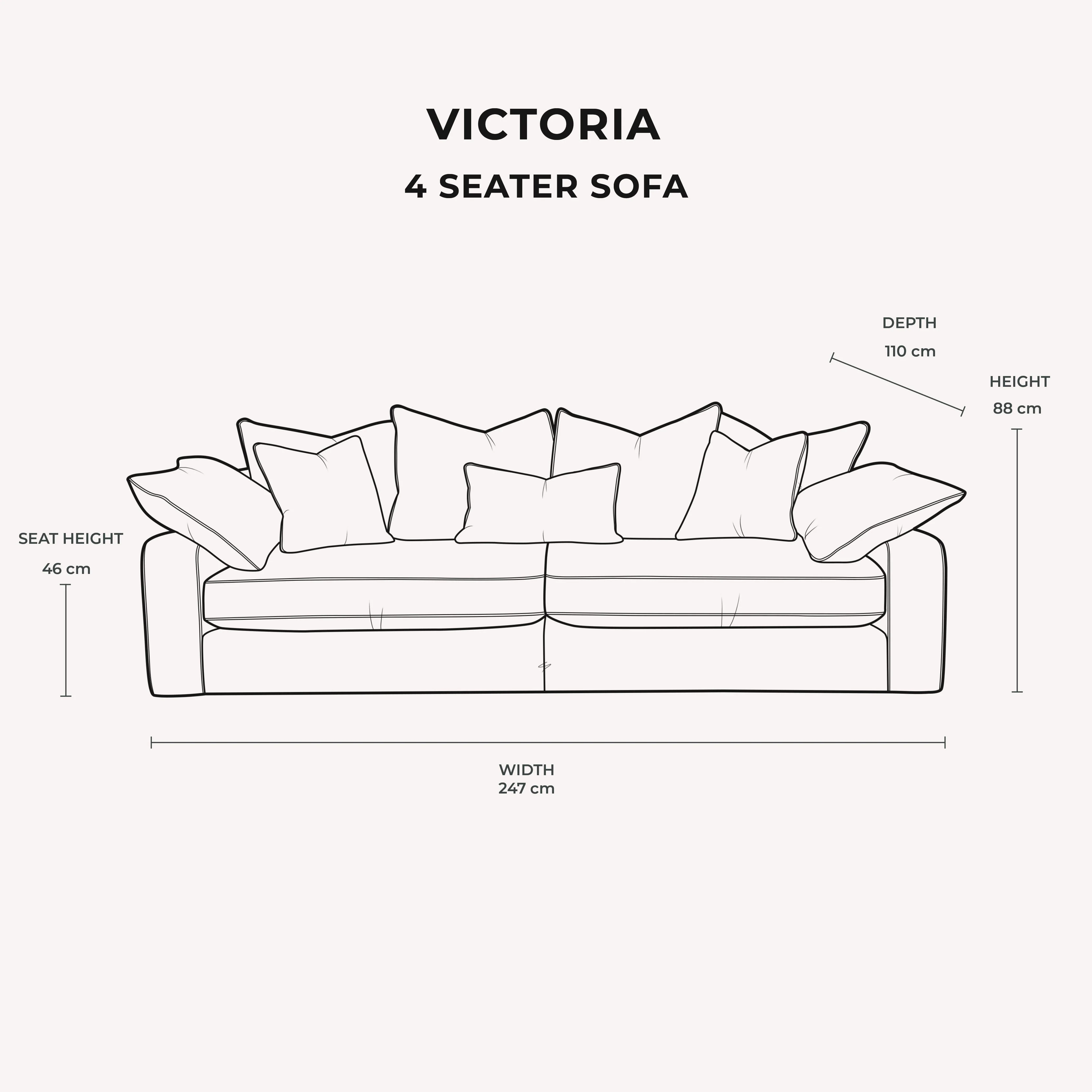 Victoria Mink Velvet Pillow Back Sofa Range - Image 8