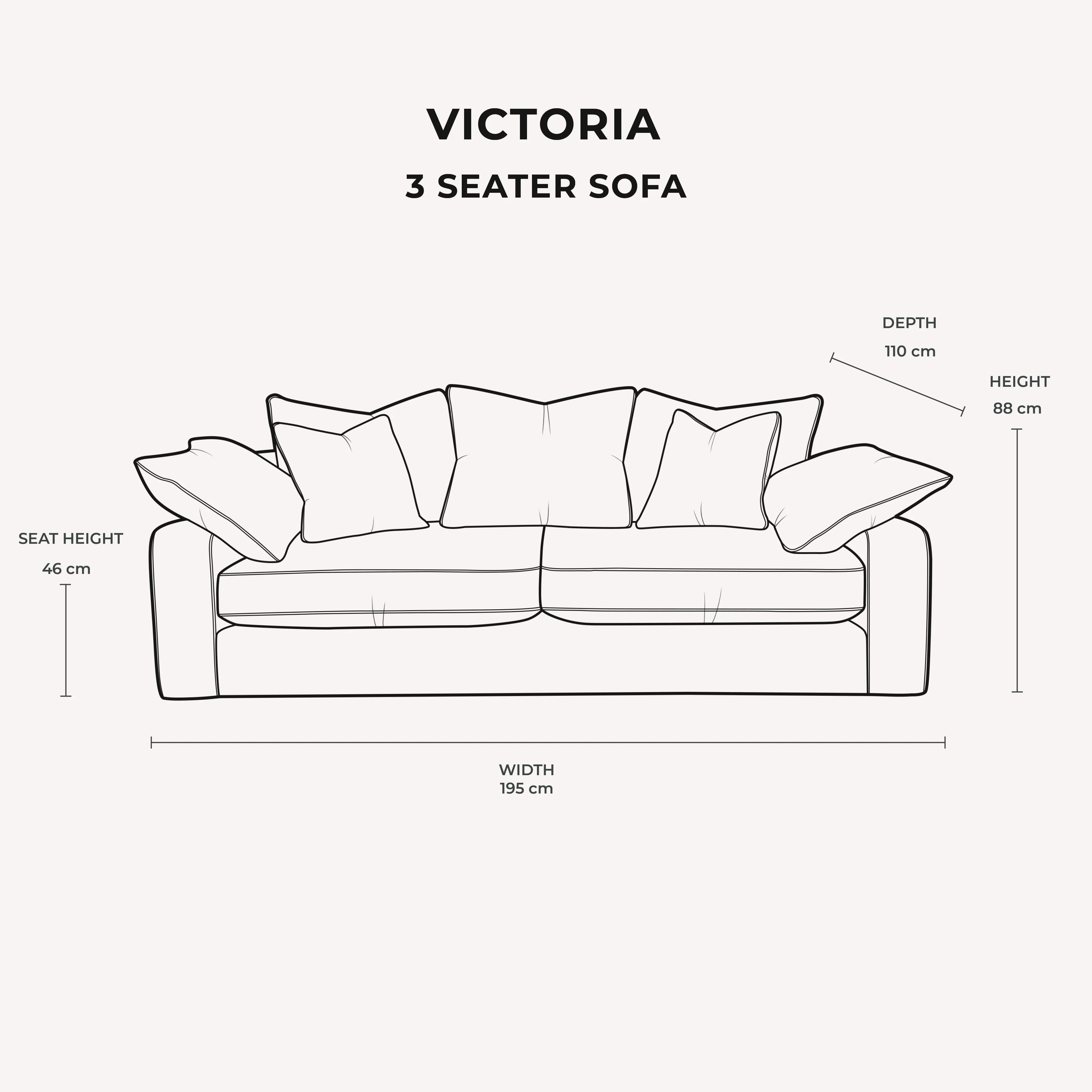 Victoria Silver Pillow Back Sofa Range - Image 8