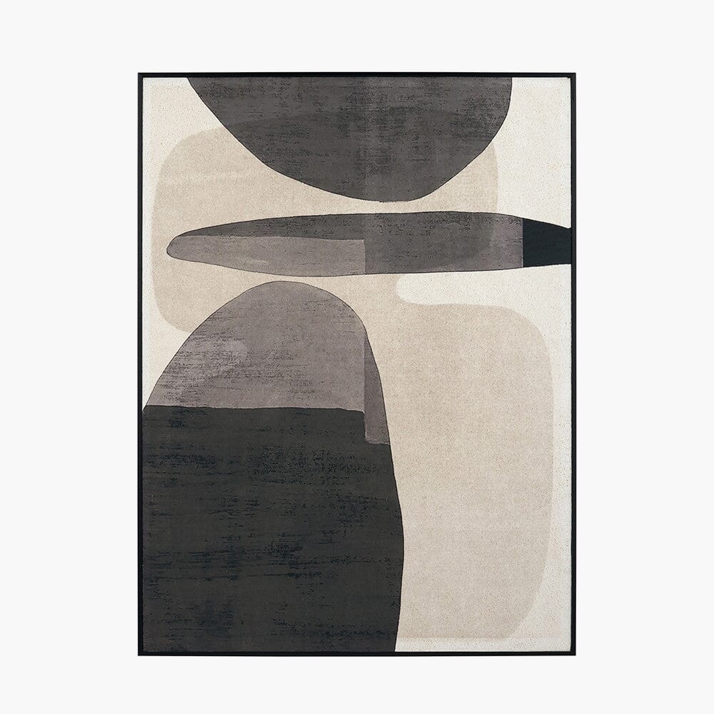 Vinsi Stone & Black Abstract Canvas Wall Art - Image 4