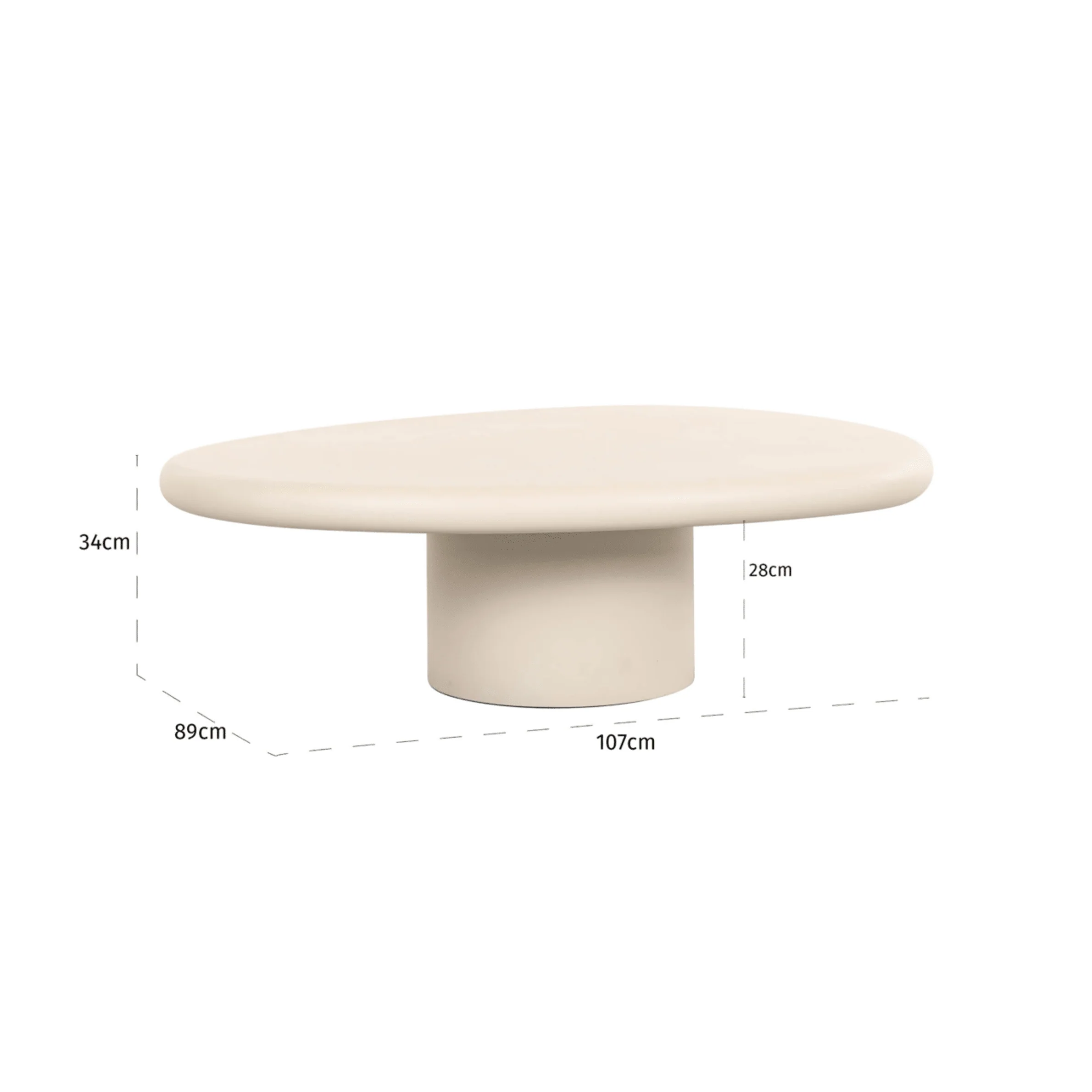 Wellington Beige Oval Coffee Table - Image 6