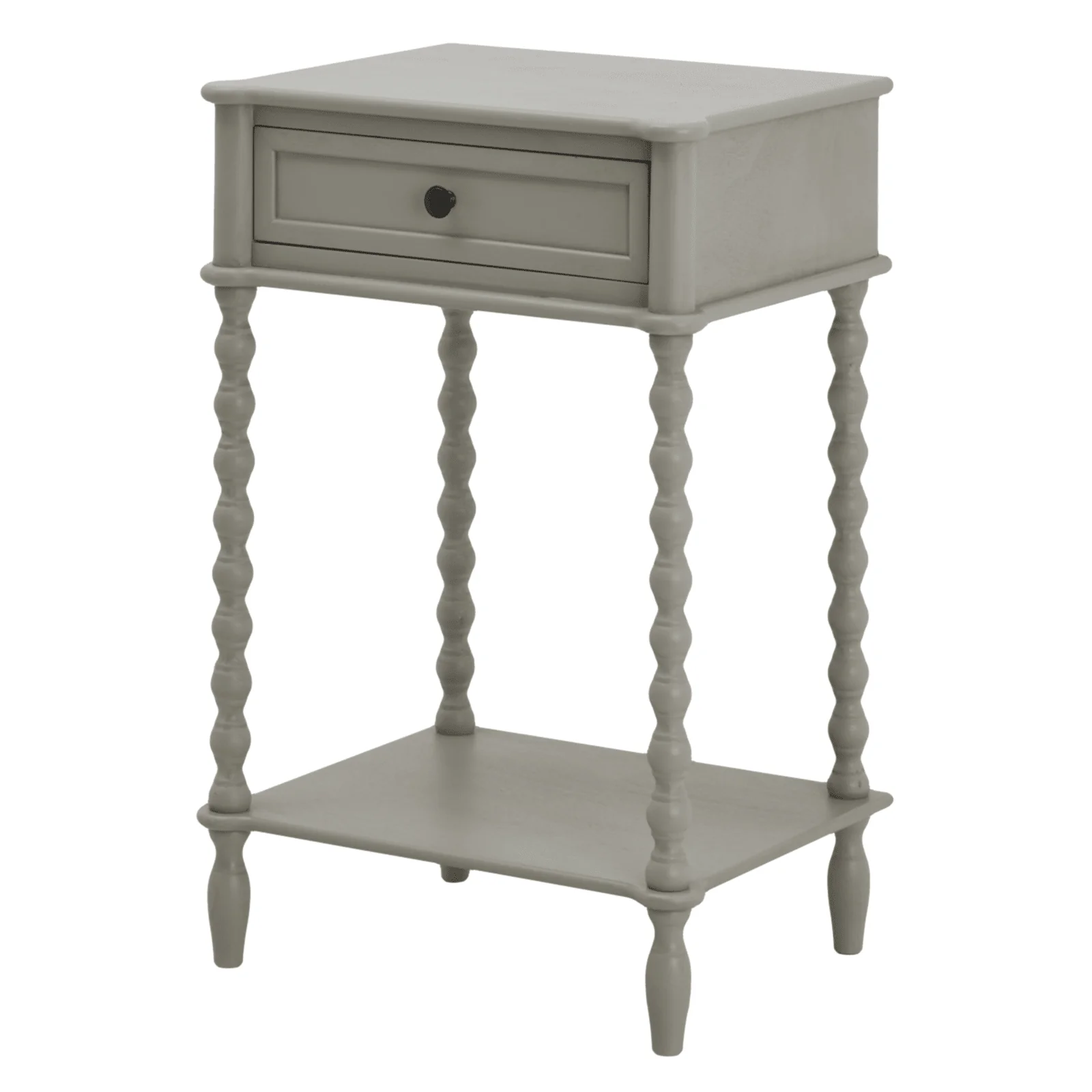 Wiley Grey Bedside Table with Leg Detailing - Image 2