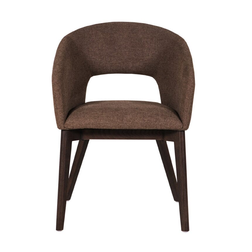 Zeva Brown Textured Fabric Dining Chair - Image 3