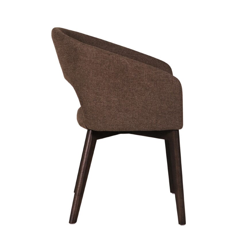Zeva Brown Textured Fabric Dining Chair - Image 5