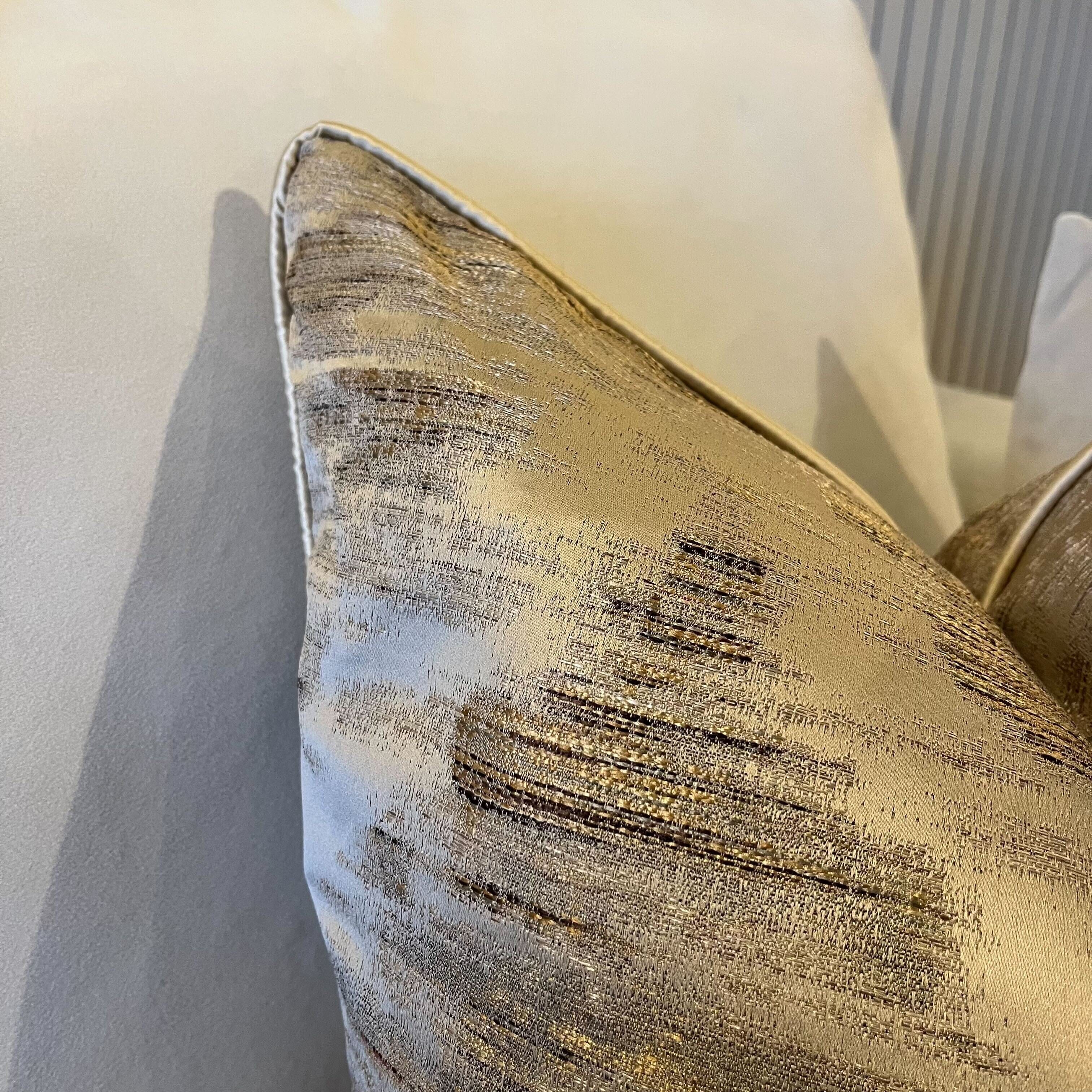 Zirconium Golden Topaz Metallic Patterned Cushion - 50x50cm - Image 2