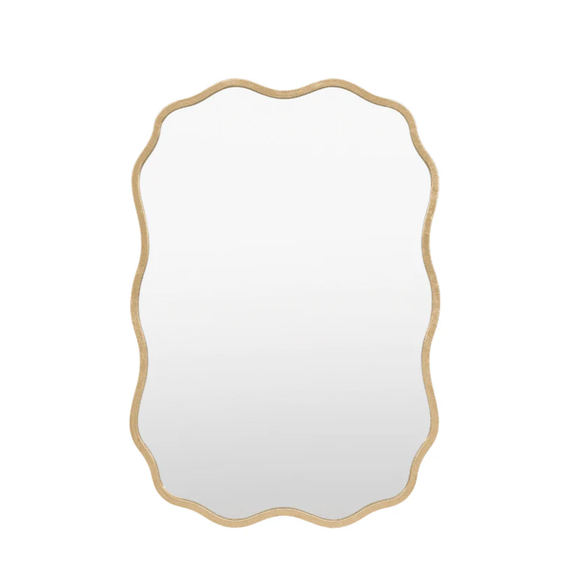 Zosia Antique Gold Wavy Edge Rectangular Wall Mirror - Image 3